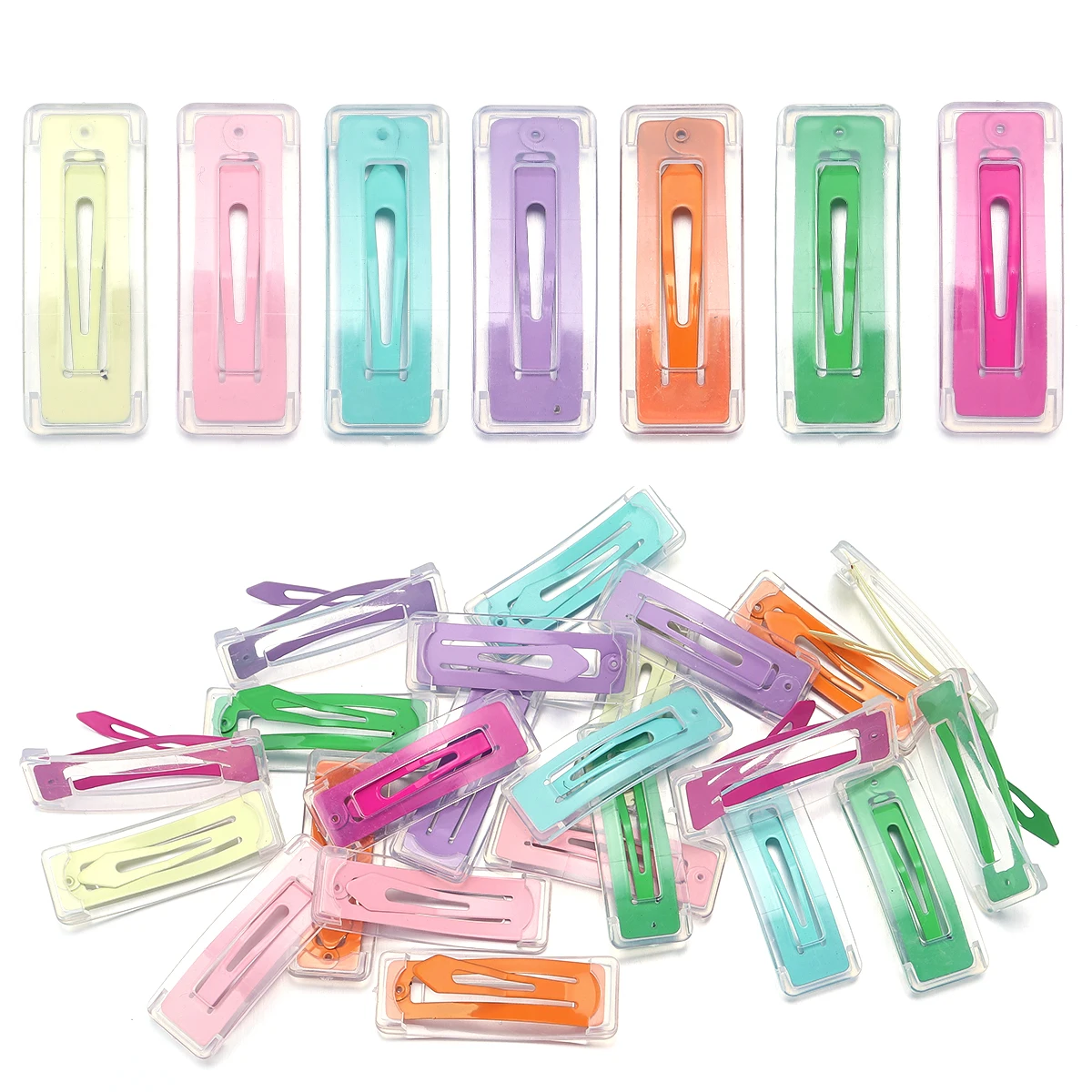 10pcs Candy Colors Plastic Transparent Shell Square BB Clip Girls Children Rectangle Hair Clip Pin Hairpin Accessories Supplies
