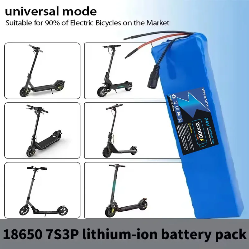 

24V 20Ah 18650lithium-ion Battery Pack 7S3P， Rechargeable Battery,suitable for 150W~350W Motor Tools,built-in Lithium Battery