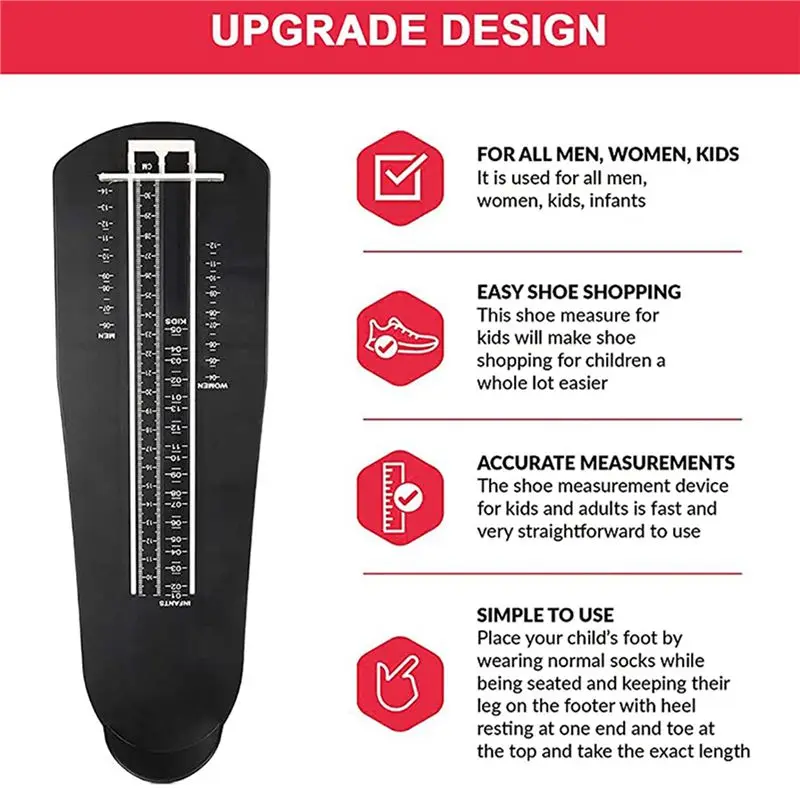 3X Professional Foot Measurement Device, US Standard Shoe Sizer, Shoe Measuring Device Ruler Sizer For Kids And Adults-[LUCK 9]