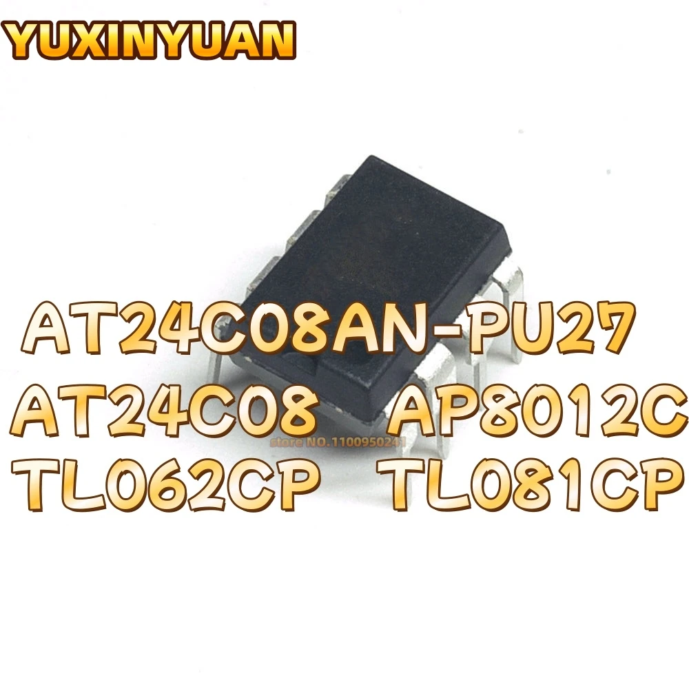 20 قطعة/الوحدة AT24C08AN-PU27 AT24C08 AP8012C TL062CP TL081CP DIP8 جديدة ومبتكرة IC YUXINYUAN