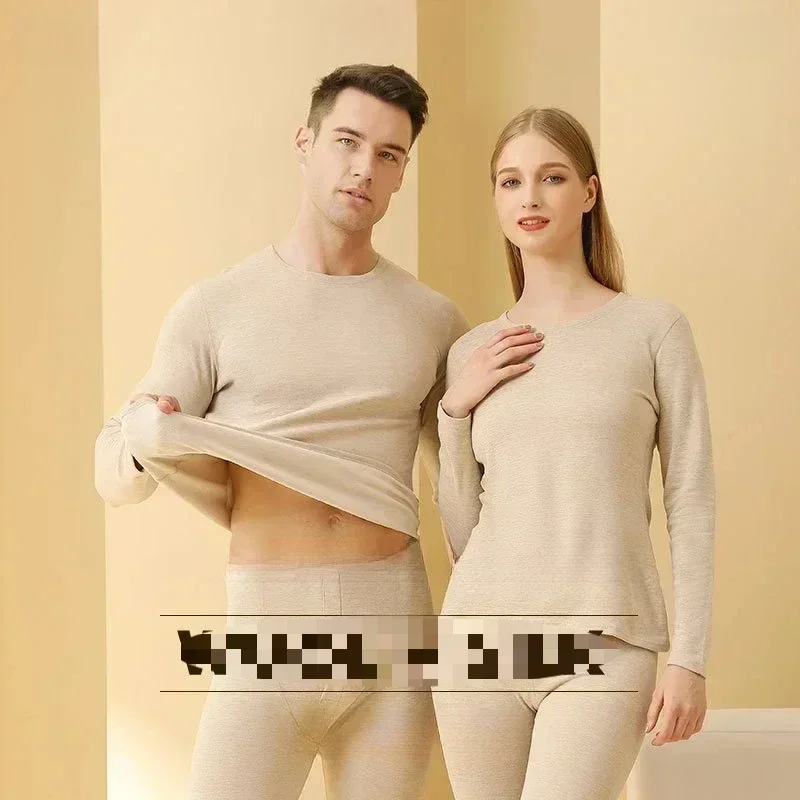 Couple Thermal Underwear Sets Warm Thick Fleece Long Johns Tops Comfortable Casual Bottom Pants Suit Thermos Pajamas 2 Piece Set