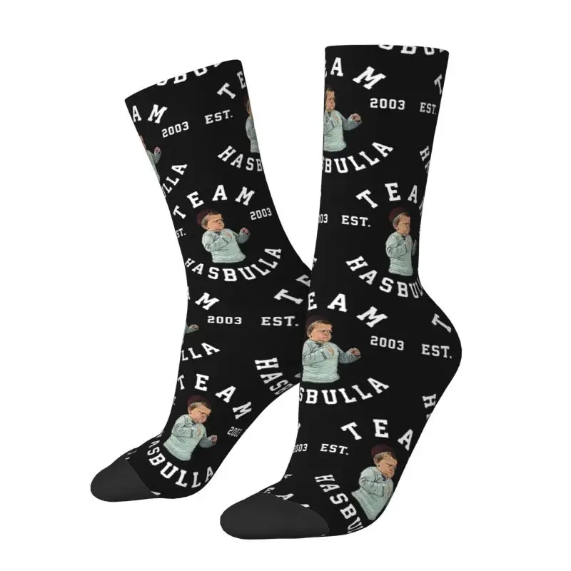 Kawaii Printed Team Hasbulla Fight Meme Socks for Women Men Stretchy Summer autunno inverno Crew Socks