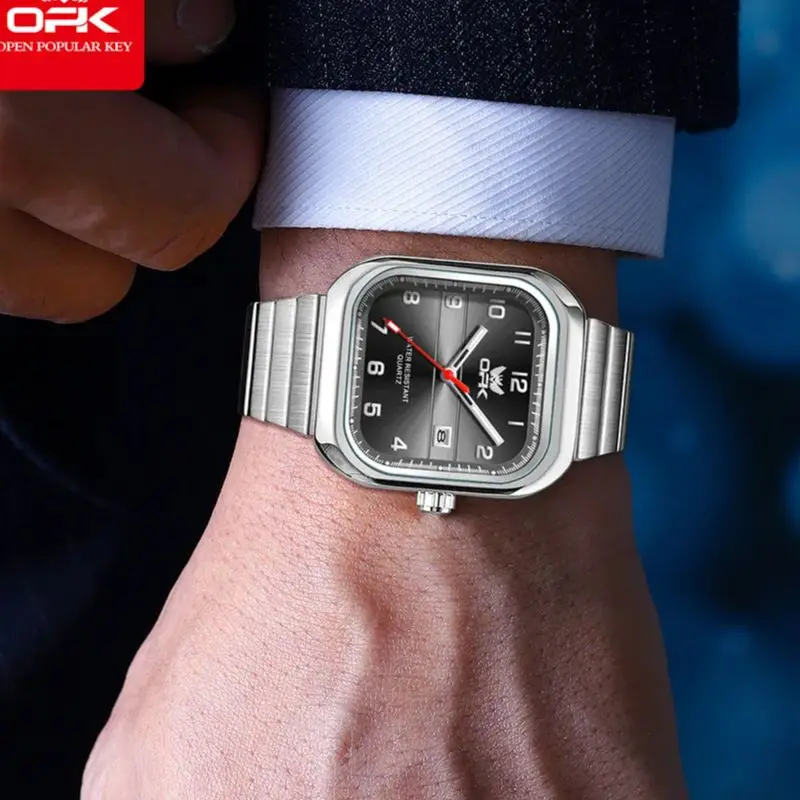 

Лучший бренд, роскошные спортивные мужские часы, ремешки из нержавеющей стали, деловой циферблат, мужские кварцевые наручные часы, водонепроницаемые светящиеся стрелки, часы с датой