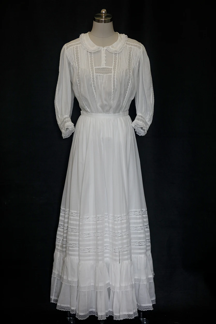 Primavera Verano mujeres elegante Edeardian Vintage inspirado suelto Ultra fino Natural ramio algodón blanco blusa/camisas