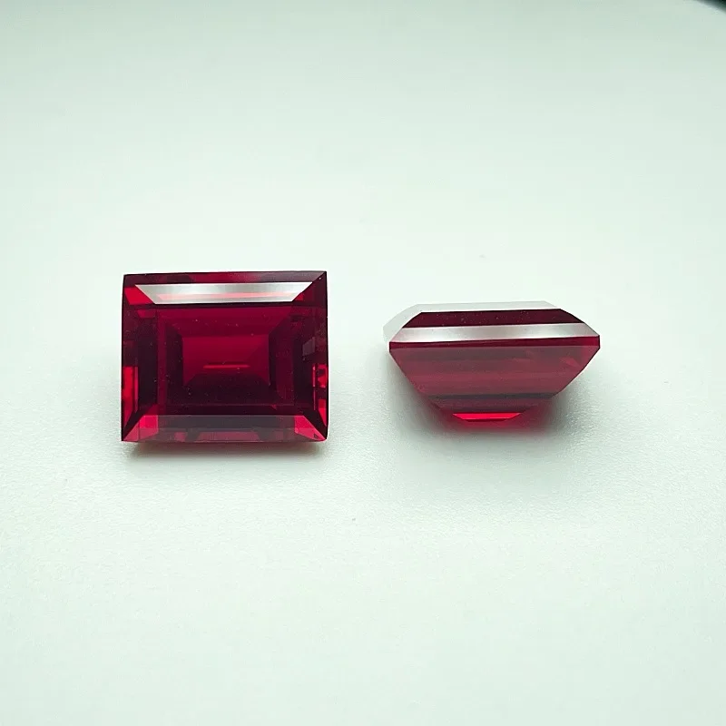 

A- Lab Grown Ruby Rectangular Cut Pigeon Blood Red Color DIY Charms Jewelry Making Main Materials Selectable AGL Certificate