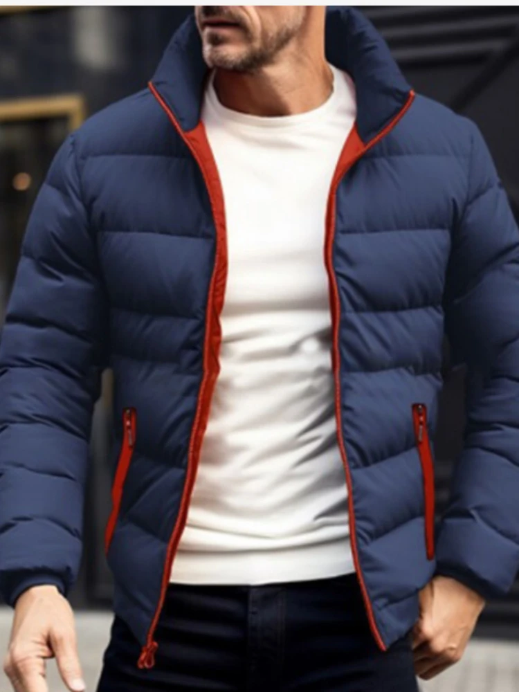 

Мужские пальто, парки, воротник-стойка, карманы на молнии, пальто, толстое, теплое, повседневное, свободное, обычное, простое, осенне-зимнее, верхняя одежда, куртка