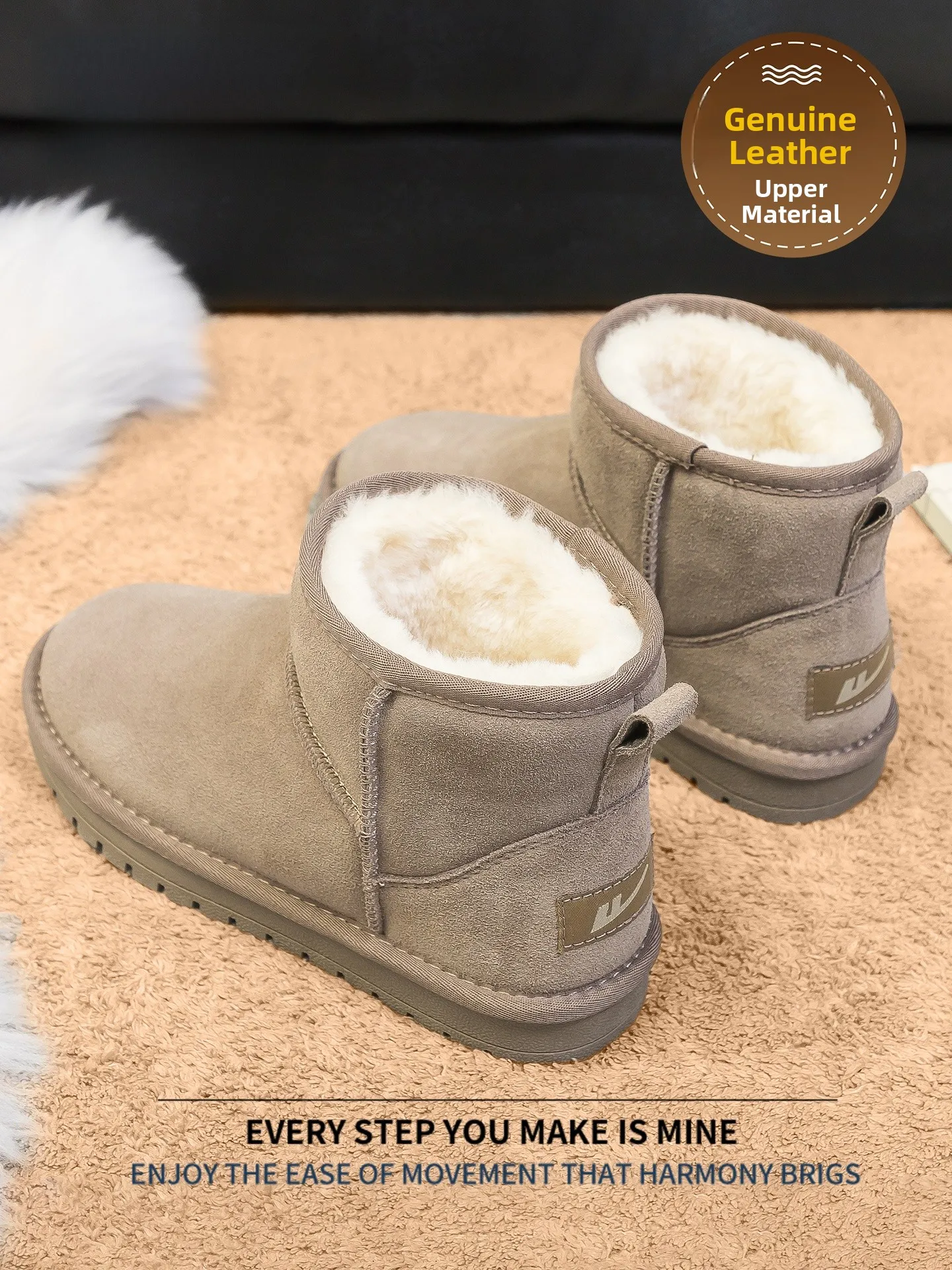 

Мужские зимние теплые зимние ботинки Thiened на меховой подкладке, повседневные ботинки из кожи и меха с защитой от холода Cotton oes