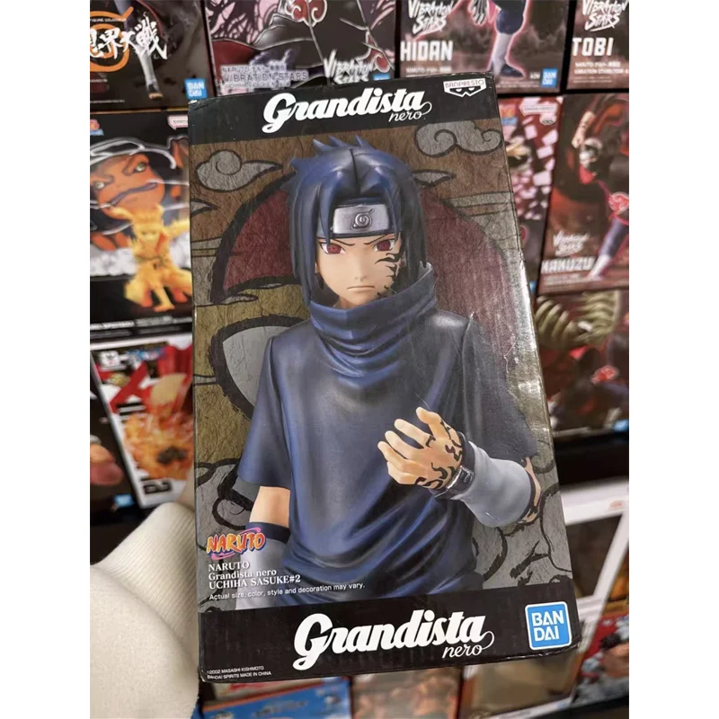 

In Stock Original Bandai Shippuden Grandista Nero Sasuke Uchiha Young Curse Mark Edition Anime Action Figure Model Toys Gifts