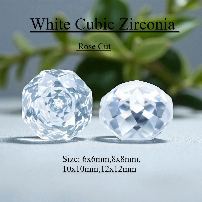

Special Rose Cut Cubic Zirconia White Various Size And Color Loose Gemstone For Jewelry Diy Making