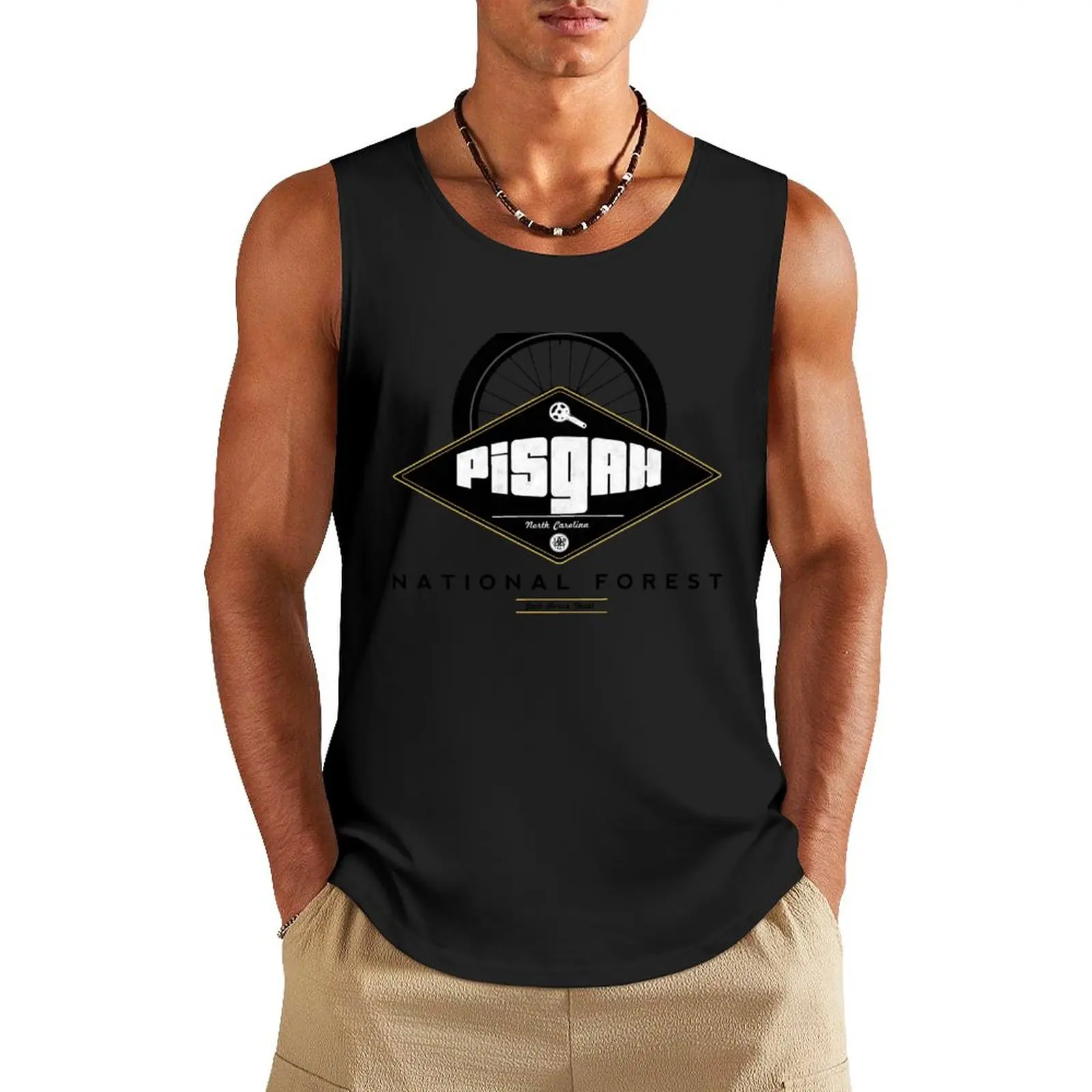 

Pisgah National Forest Mountain Bike Tank Top Men sleeveless tee cute tops t shirt gym