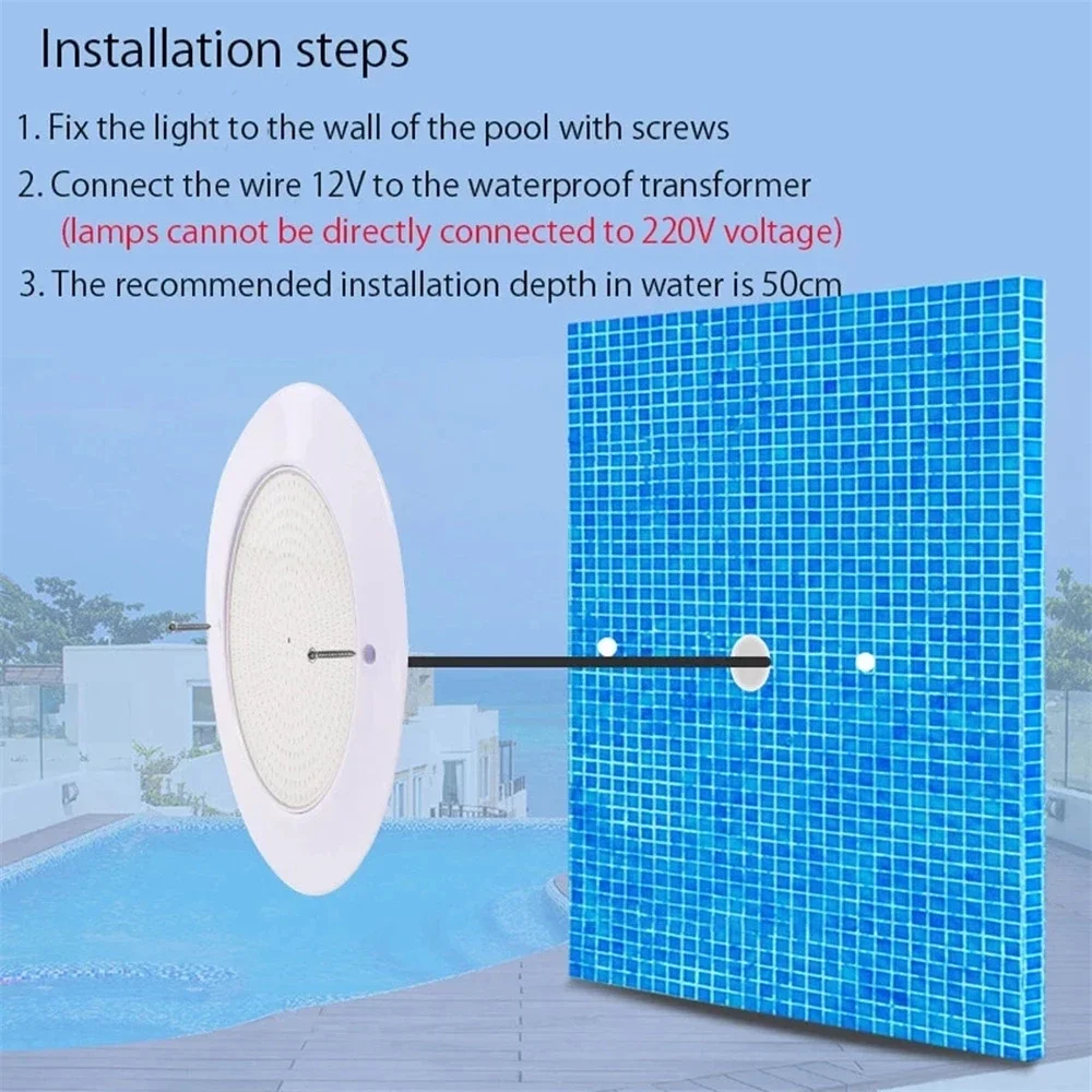 Applique murale LED sous-marine pour piscine, éclairage paysager extérieur sans ouverture, télécommande, 35W, 12W, 18W, 25W