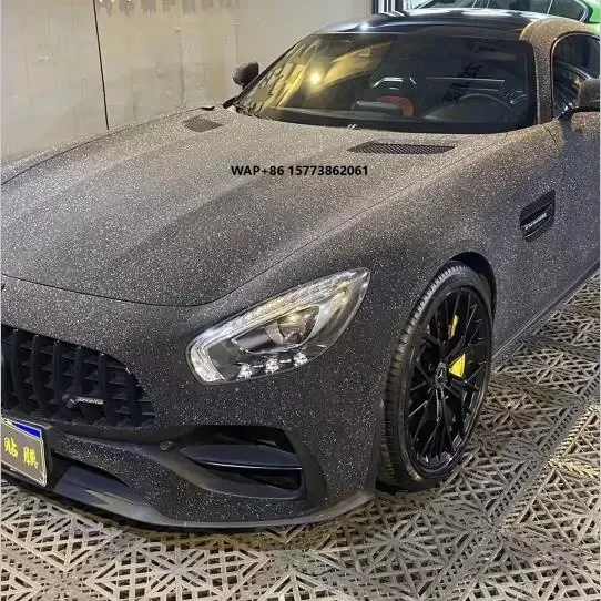 

1.3*17M Matte Diamond Glitter Black Vinyl Bubble-free Matte Fashion Vinyl Car Wrap Car Wrap Sticker