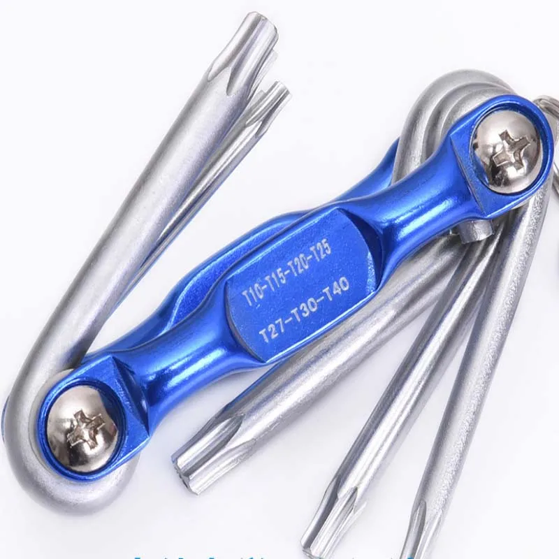 Car Portable Hexagon Folding Wrench Multifunctional Metric Six-Edge Plum Screwdriver Combination Set Car Repair Tools