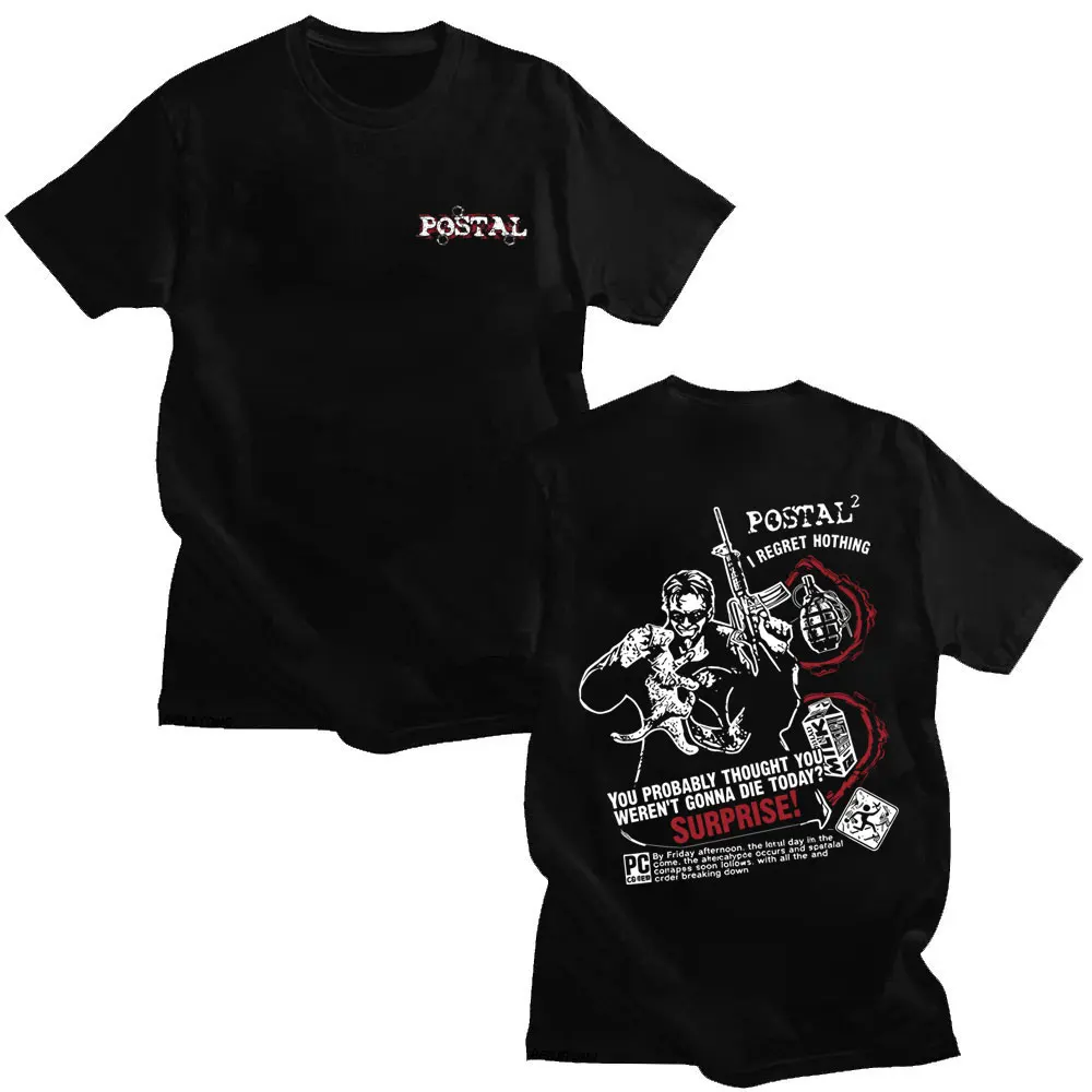 Postal Dude I Regret Nothing T-shirt Men Women Horror Gothic Rock T Shirts Men's Casual Retro Oversized Short Sleeve T-shirts