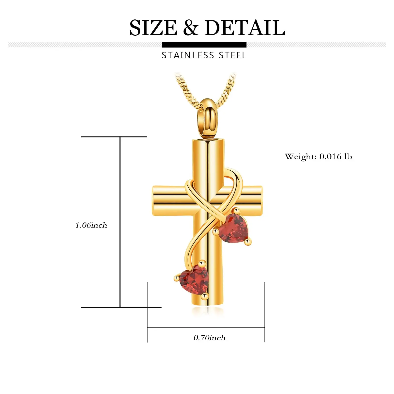Cross Urn Ashes Necklace for Women Men Stethoscope Memorial Ashes Pendant Birthstone Keepsake Necklace for Pet Ashes Jewelry