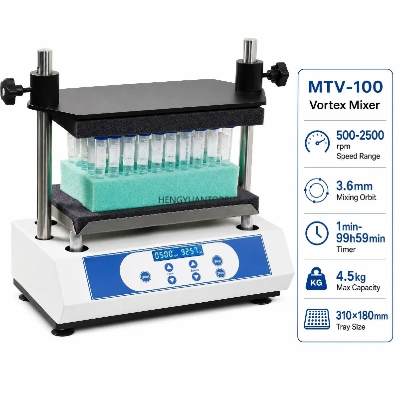Precise 50 Samples High Throughput Multi Tube Mixer 2500rpm Digital Orbital Shaker for Laboratory Chemical Liquid Mixing