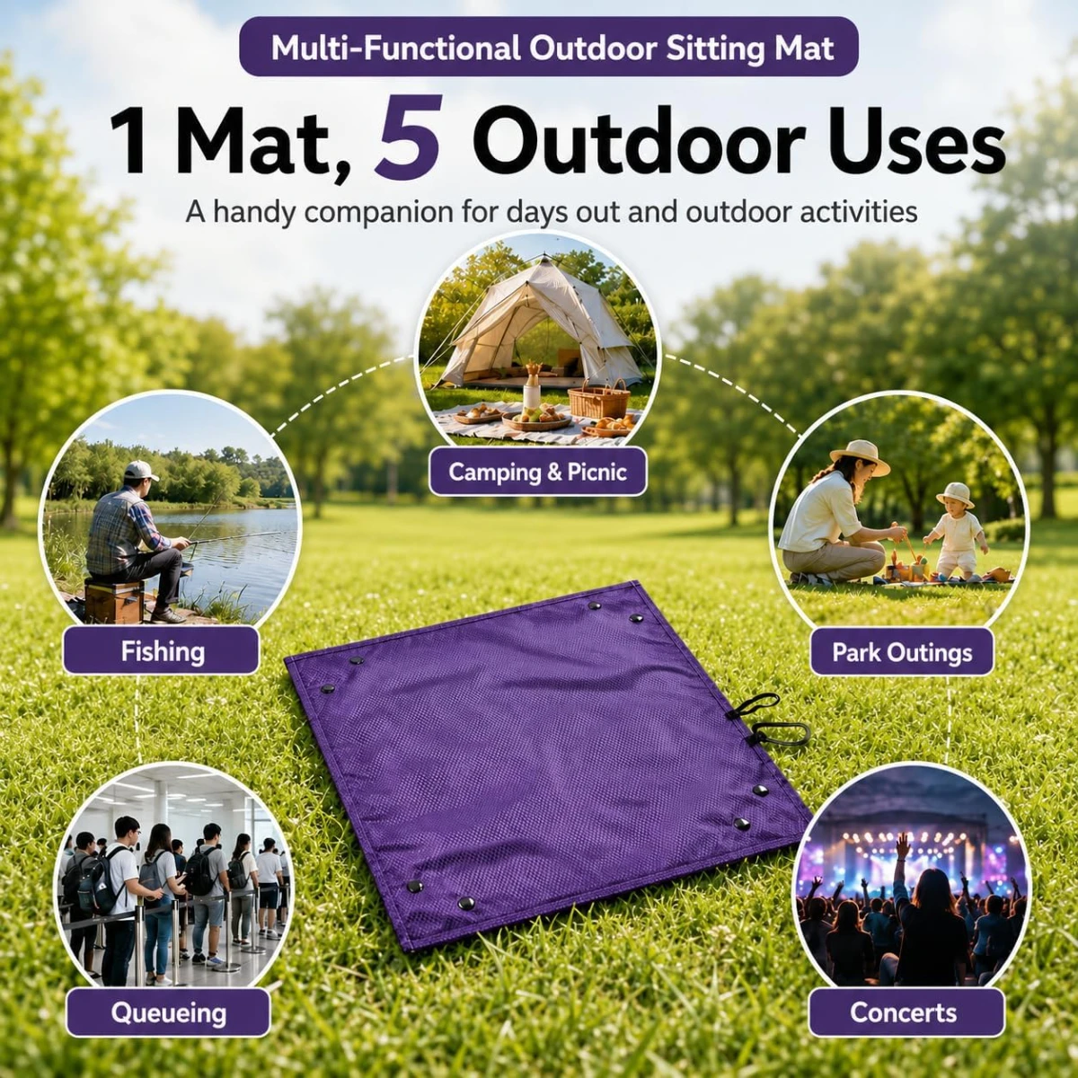 Portable Waterproof Picnic Mat - Outdoor Camping Mat Waterproof 评论和价格