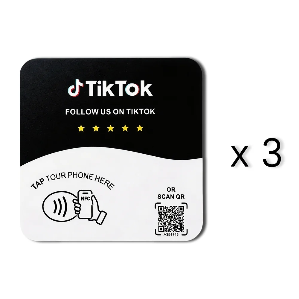 1/3 Stück NFC 215 programmierbar für Google, Instagram, Facebook, NFC-Stationstisch, 13,56 MHz, QR-Code, kann unabhängig mit Link verknüpft werden, selbstklebende Karte