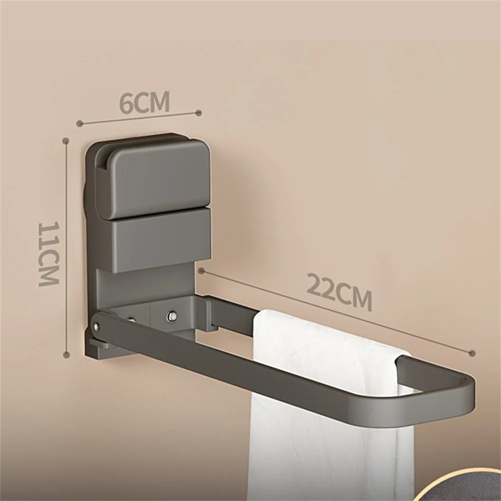 Folding Towel Holder No Drilling Suction Cup Towel Rail Foldable Guest Wall Mount Towel Holder Rack Bathroom Hardware - view 5
