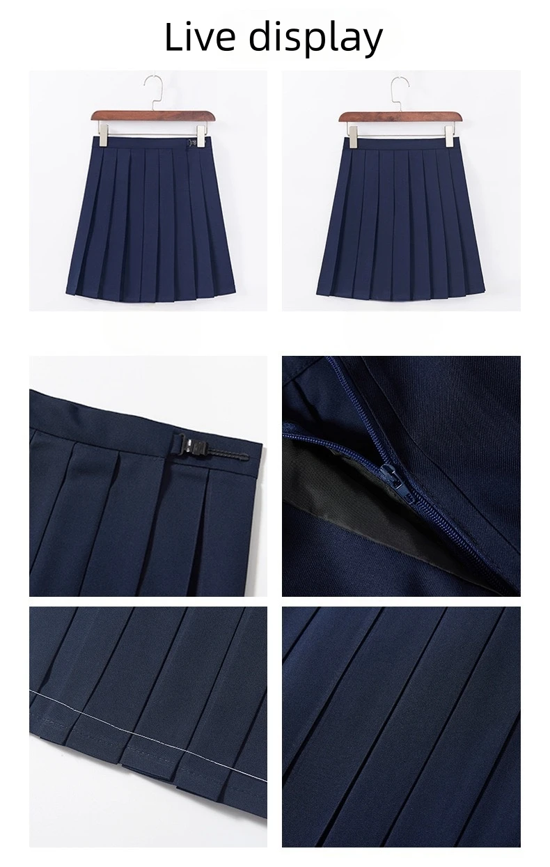 Japanische Schulmädchen JK Rockanzug Weißer Basic-Stil College-Stil Matrosenanzug Schleifenfaltenrock Oberschüleruniform – Detail 5