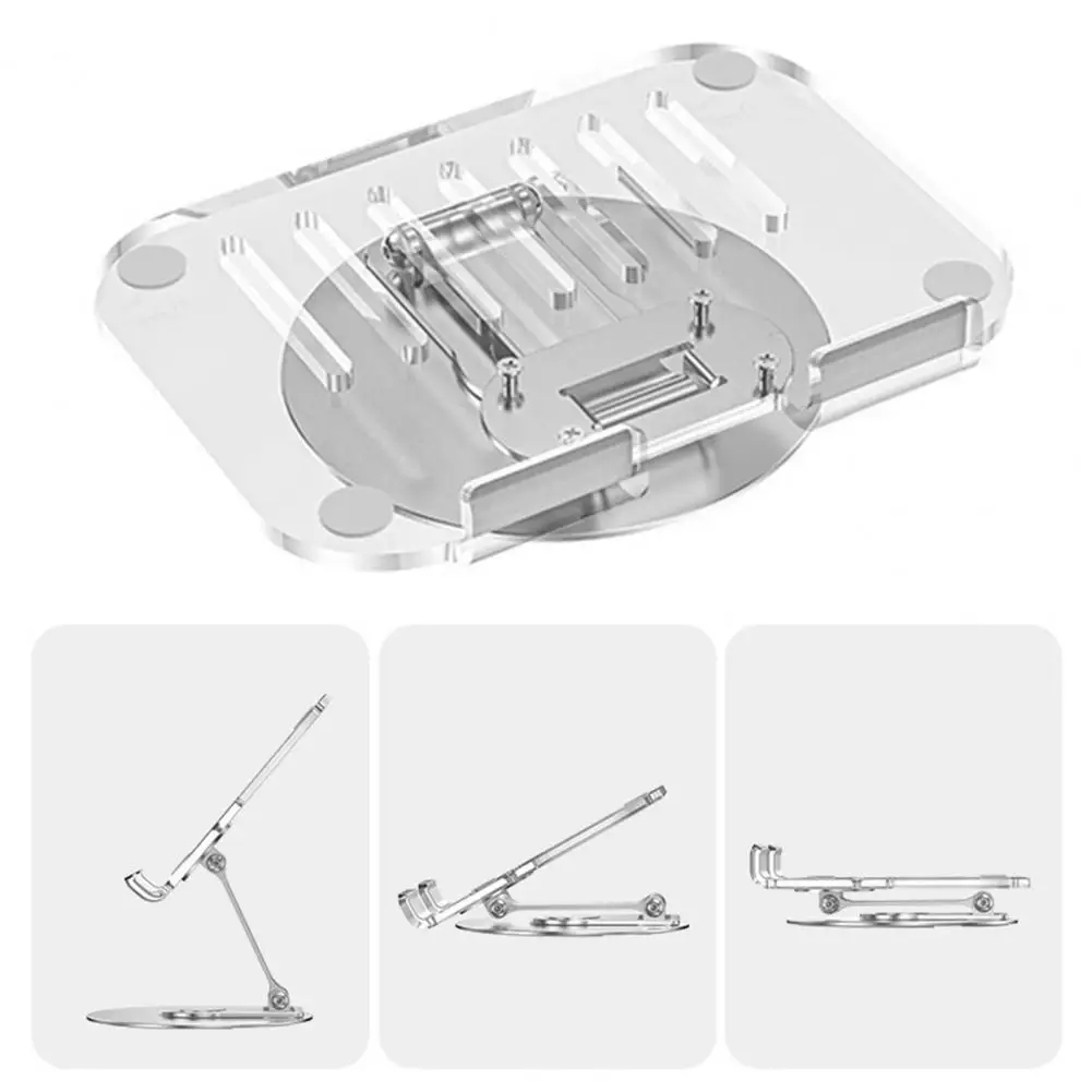 360 graus rotativo acrílico tablet titular com dissipação de calor dobrável, universal, confortável