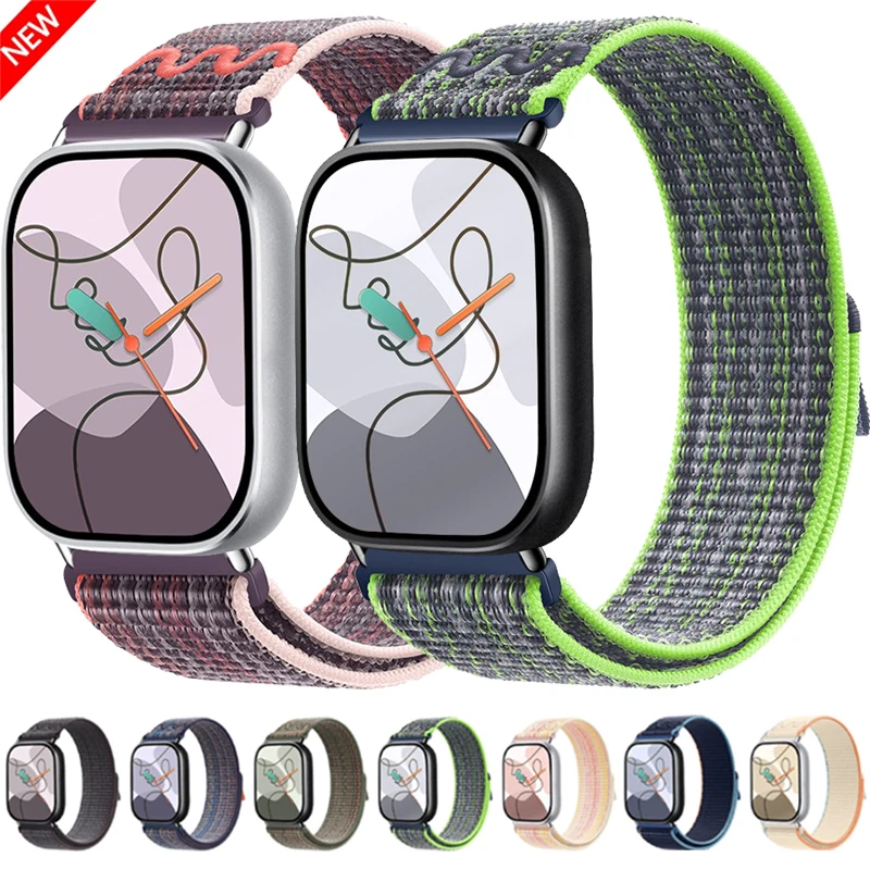 

Nylon Braided Loop For Xiaomi Band 8/9 Pro Sport Needlework SmartWatch Comfortable Bracelet Wristband For Redmi Watch 6/5/4 belt