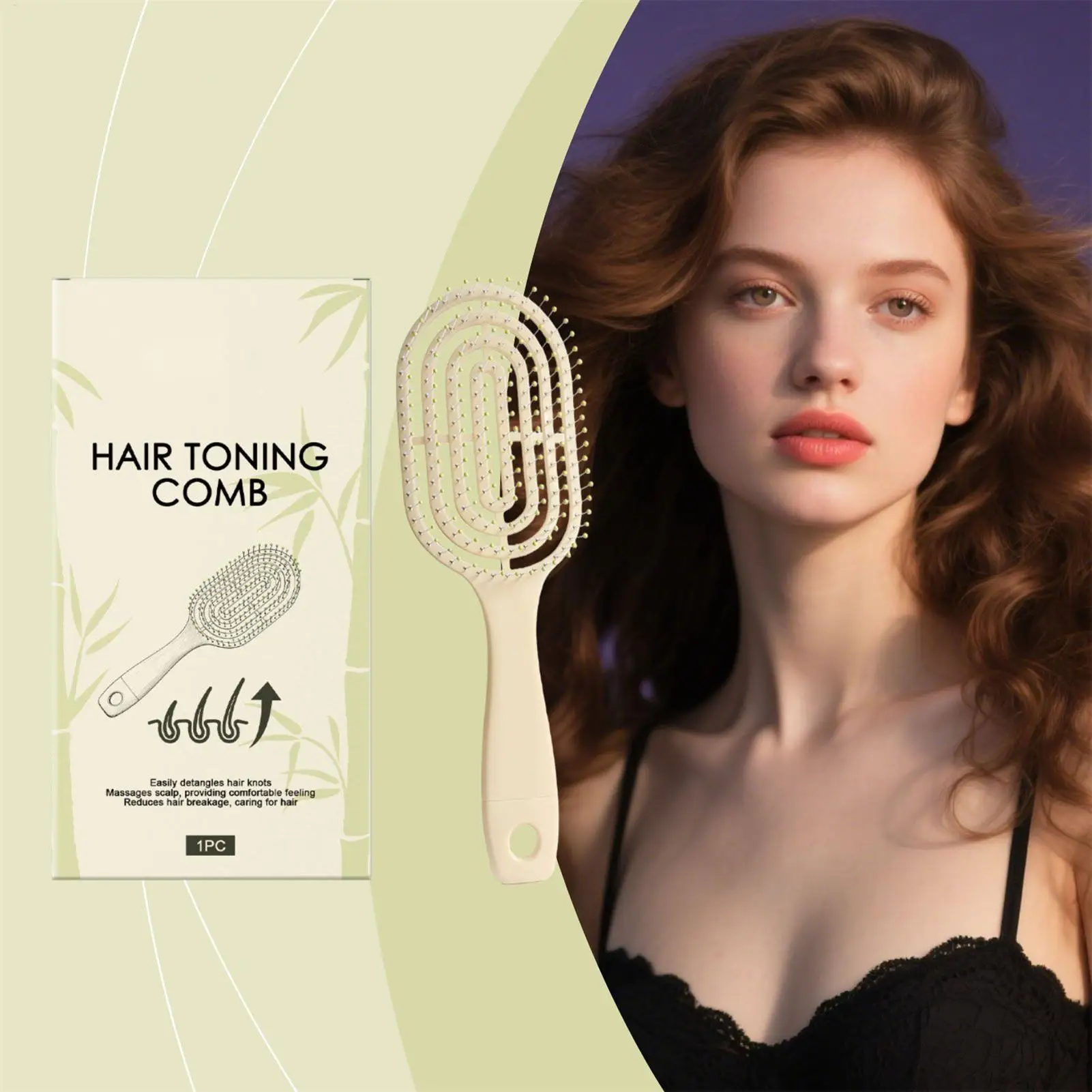 

Щетка для вьющихся волос с защитой от запутывания, гибкий распутыватель для женщин и мужчин, нежная массажная щетка для кожи головы для дома, путешествий и ежедневного ухода за волосами