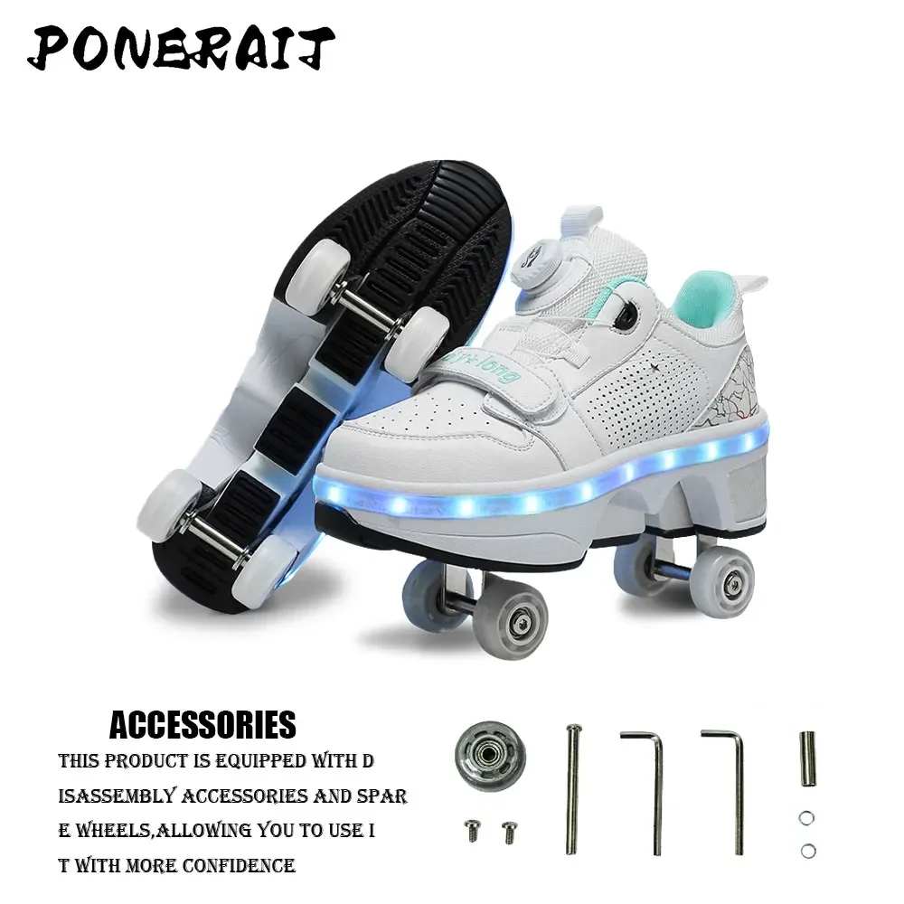 Patines de ruedas con luz Led para niños, zapatillas de deporte con ruedas, tendencia 20224, Unisex, regalos para niños y niñas