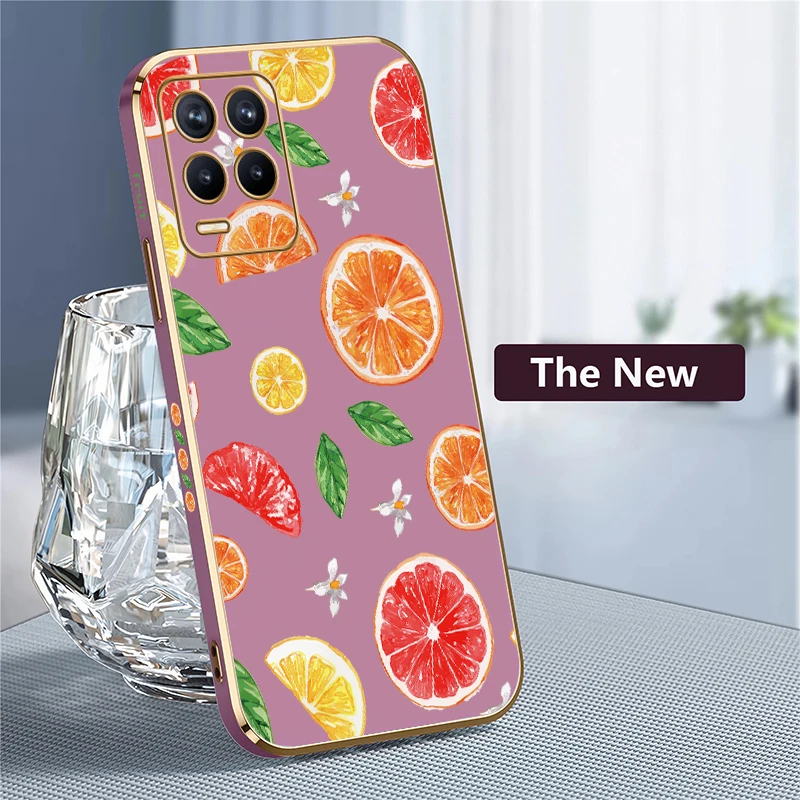 الفاخرة الفاكهة الليمون نمط جراب هاتف ل ممن لهم Realme 5 5i 5s 7 5G 6 برو 8i 7i 6i 8 برو لينة تصفيح سيليكون غطاء مقاوم للصدمات #4