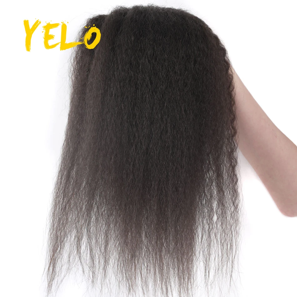 Yelo-Kinky Straight Extensões De Cabelo Humano, Extensão De Trama De Pele, Destaque Balayage, Macio e Bouncy, 12 em-26 em