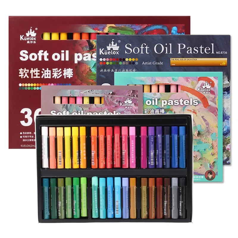 Soft Oil Pastel Set Artist Crayon Macaron Morandi 24/36/48 Colors Charcoal Sticks Art Supplies for Kids Beginners Student