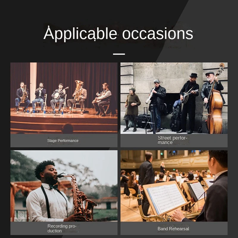 UHF Wireless Clip-on microfone, microfone condensador para Horn, trompete, clarinete, saxofone, violoncelo