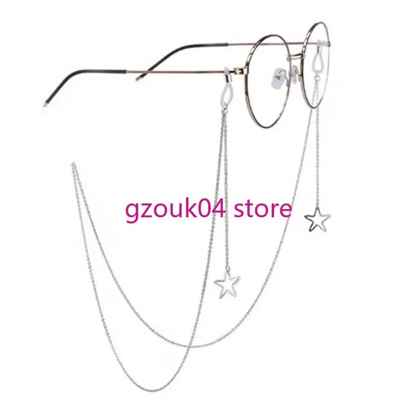 

68TD сплавы на очки цепь с уникальной звездной модными пентаграммами цепочка для стильных женщин и повседневного использования