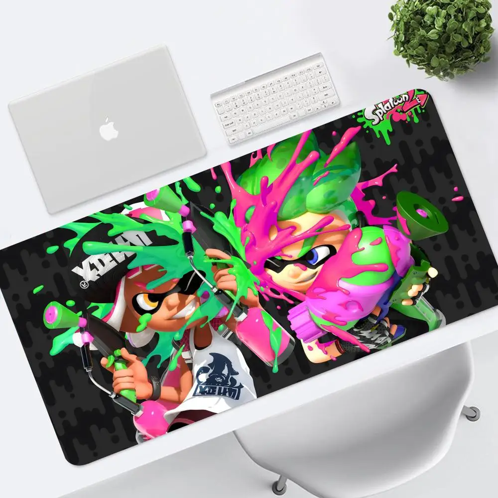 Splatoons Cartoon Mouse Pad 900x400mm Rectangular Pad PC Keyboard Office desk accessories office Table Rubber Mat XXL Laptop Loc