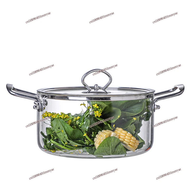Household Transparent Small Cooking Pot Gas Open Flame High Temperature Resistant Soup Health Pot