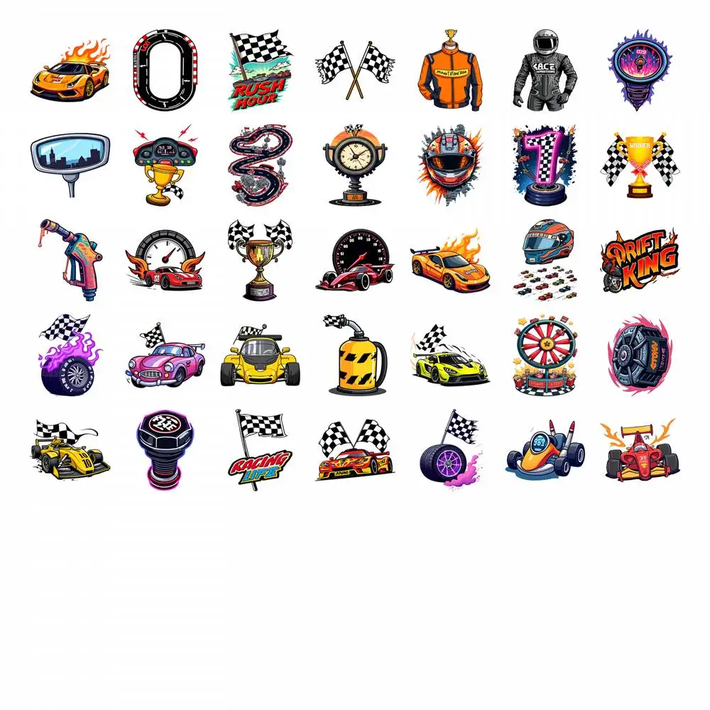 35pcs-50pcs Sporty Speed Stickers Dynamic Racing Trophy Stickers  Stickers For Notebook Luggage Mobile Phone Cup Laptop