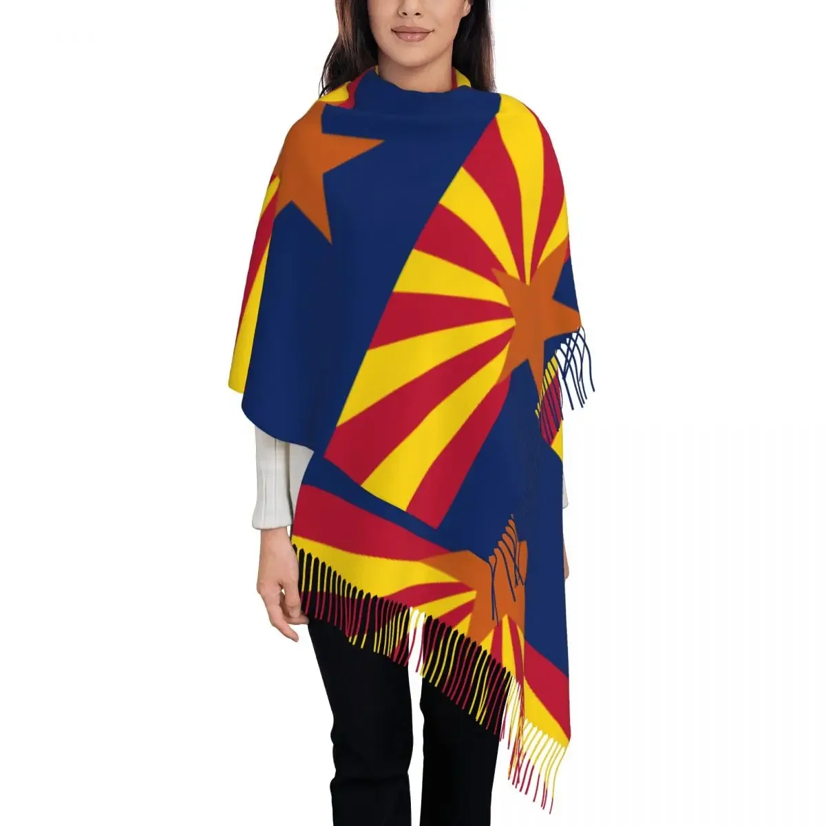 Flag Of Arizona Women's Tassel Shawl Scarf Fashion 