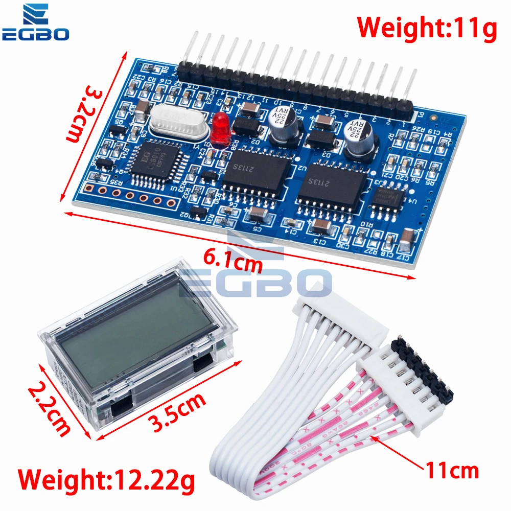 EGBO 5V DC-AC Pure Sine Wave Inverter SPWM Driver Board EGS002 12Mhz Crystal Oscillator EG8010+ IR2113 Driving Module LCD