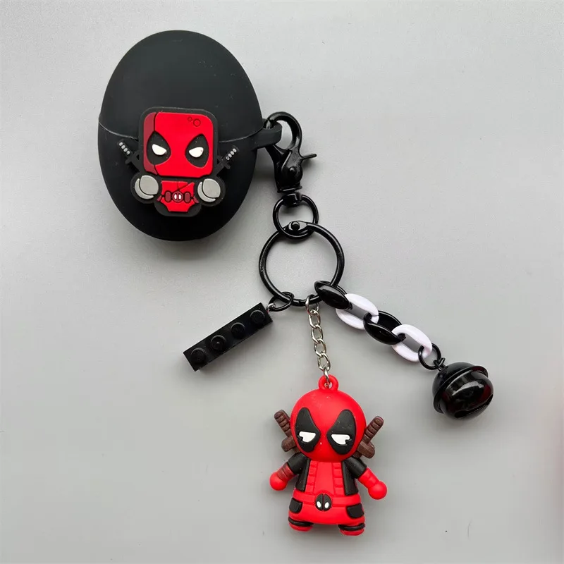 Cartoon Marvel Deadpool Earphone Case for Huawei Freebuds 5 Silicone Protective Cover with Key Chain