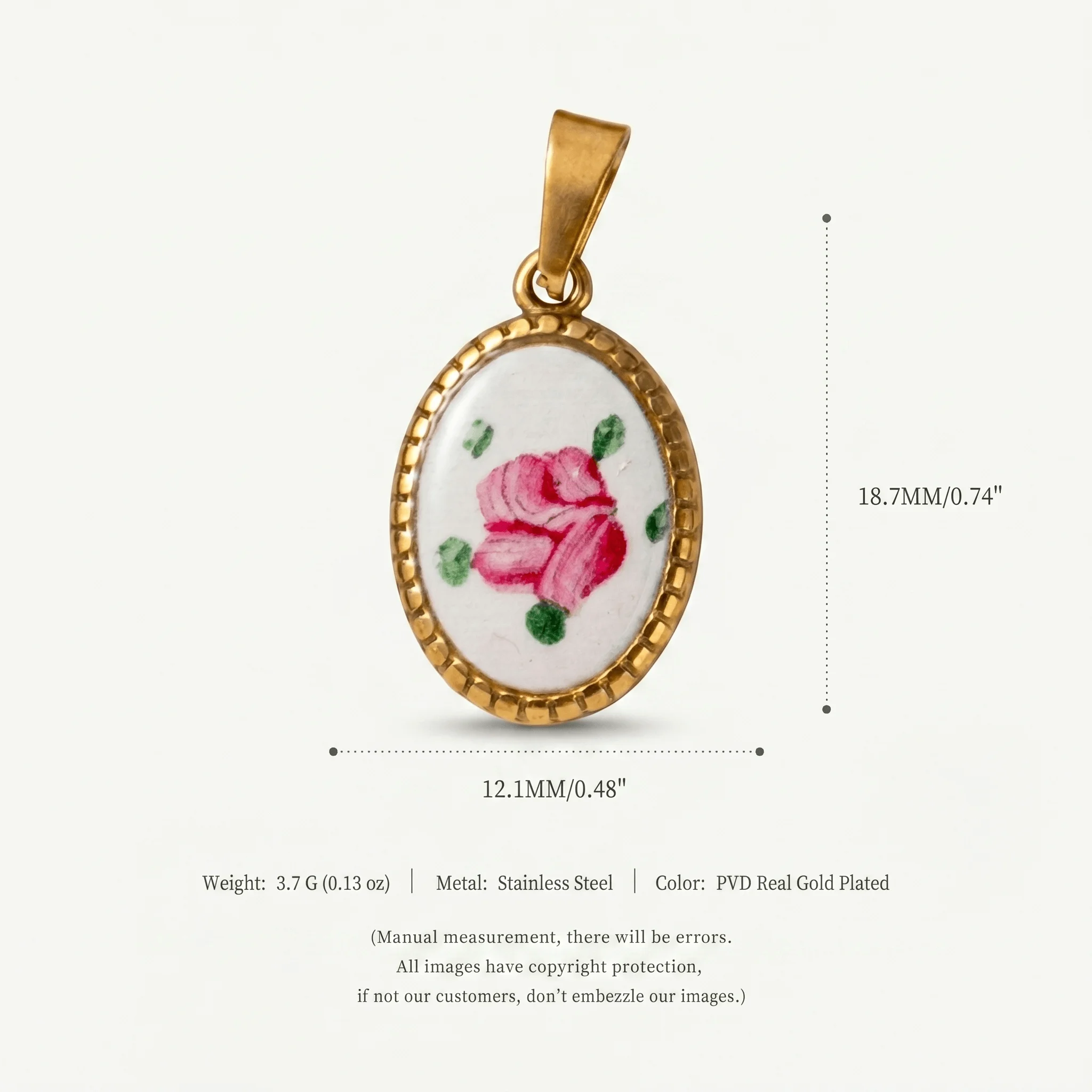 Neue Niedliche und Frische Geometrische Liebesblume aus 316 Edelstahl, Wasserdicht, Farbbeständig, DIY-Anhänger für Schmuck – Detail 5