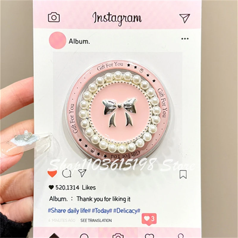 

Корейский милый розовый бант с жемчугом, магнитный держатель, ручка Tok Griptok, держатель для телефона, подставка для iPhone, Pad Magsafe Smart Tok