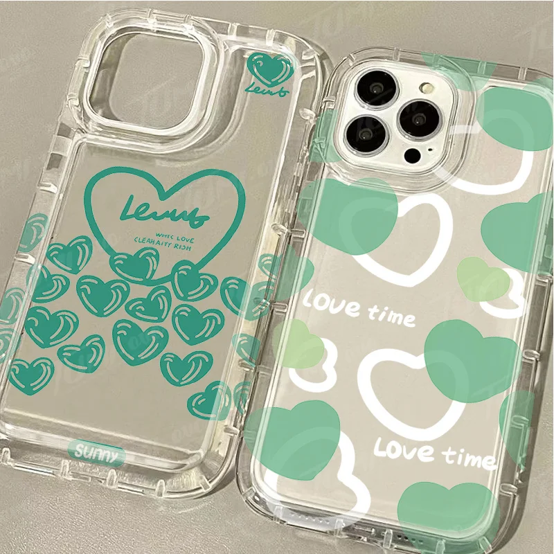 Custodia Rainbow Purple Cute Love Heart per iPhone 15 14 13 12 11 Pro Max XR XS X 8 7 6 6S Plus SE 2020 Cover posteriore trasparente antiurto