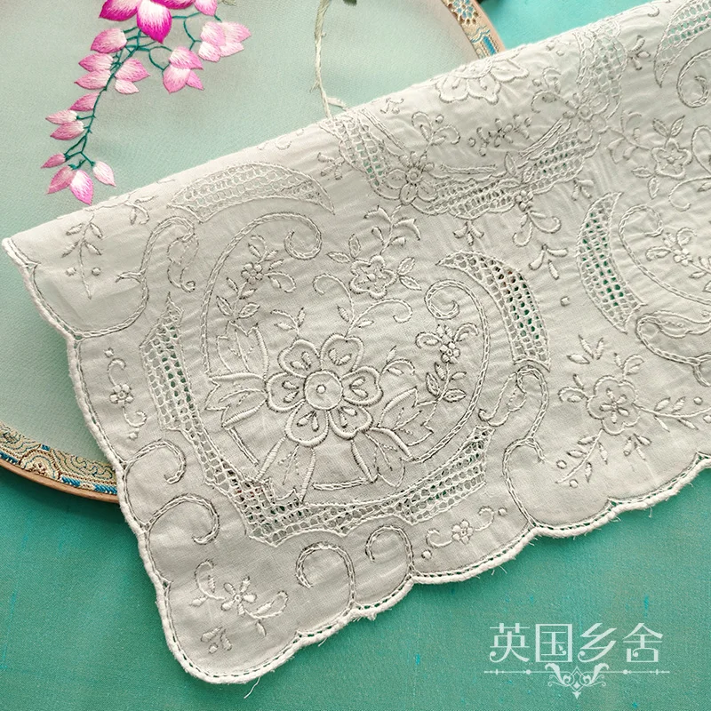 

Handkerchief pure cotton handmade hollow embroidered scarf handicraft gift handkerchiefs