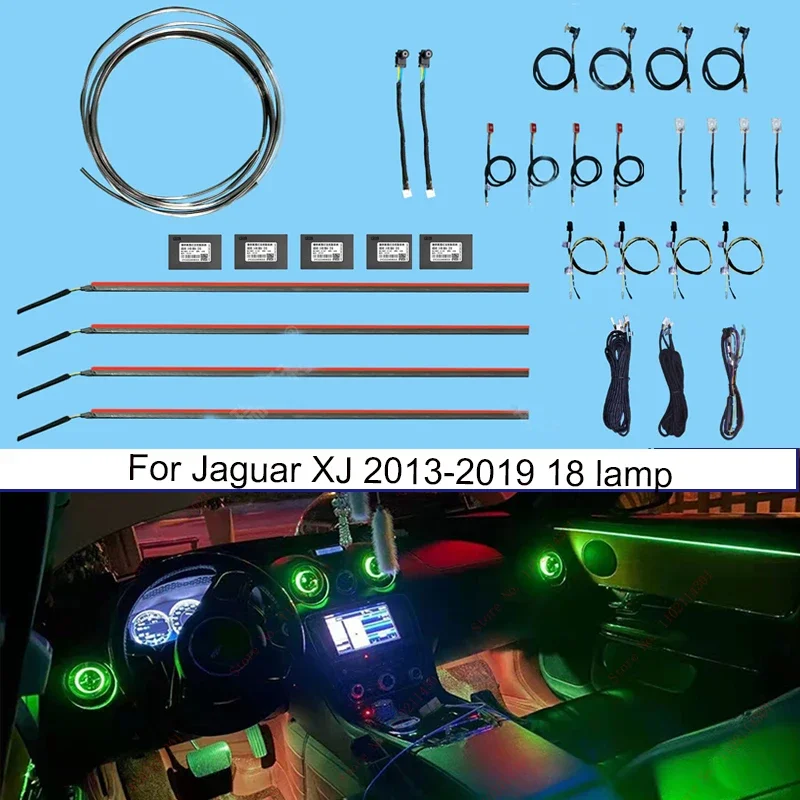 64-color LED ambient light Lamp For Jaguar XE XEL XFL F-PACE XJ XJL 2016-2021  lighting Ambient Light car styling