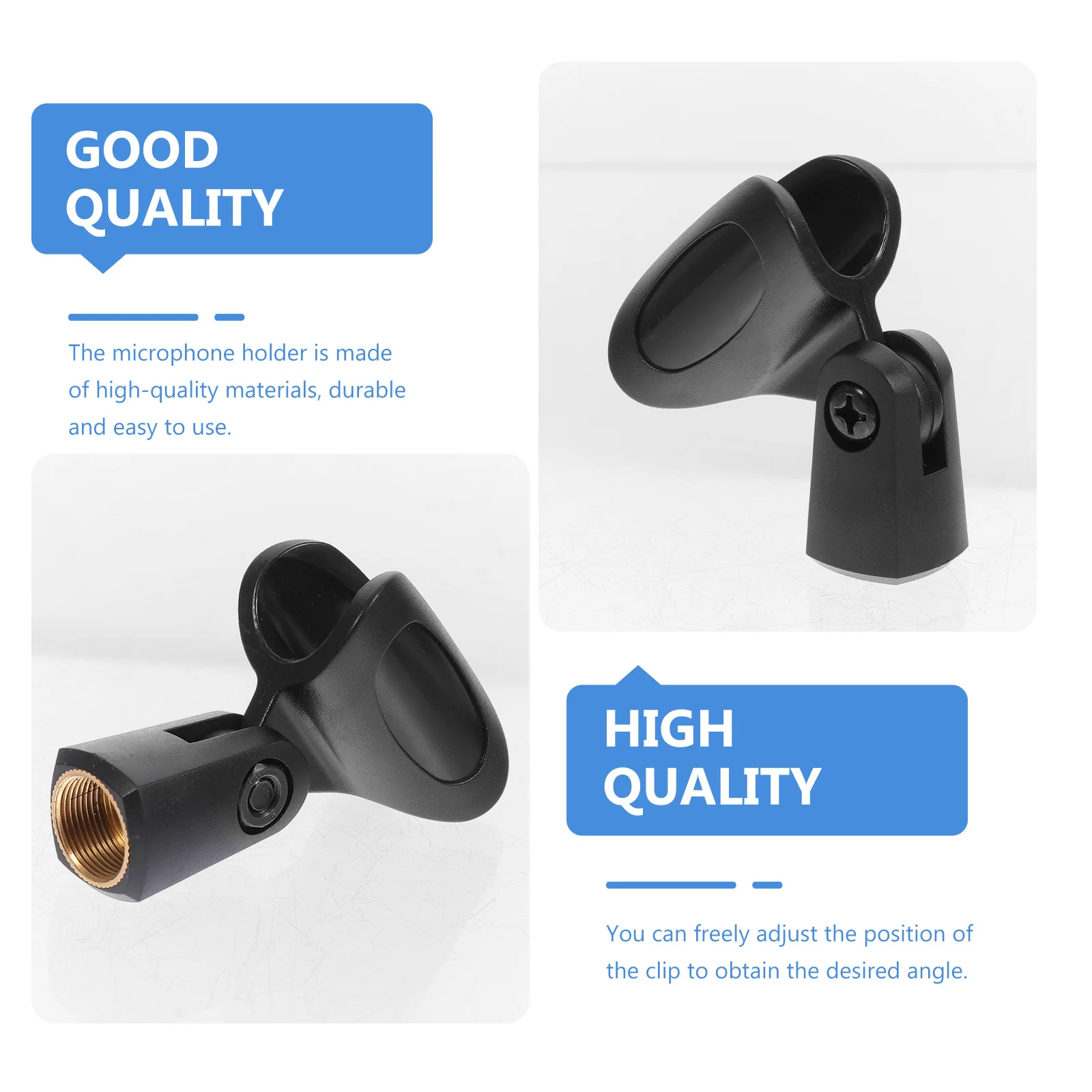 5 مجموعات من حاملات الميكروفون العملية، مشبك قابل للتعديل، متين وسهل التركيب، مناسب عالمي لمعظم الميكروفونات، مشابك ميكروفون سوداء #3