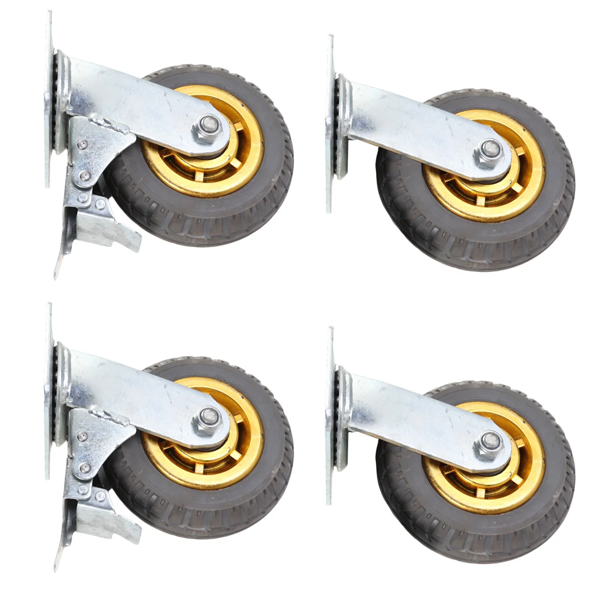 

4 Pcs Casters for Office Chair Cabinet Pulley Wheels Swivel Brake Industrial Castor