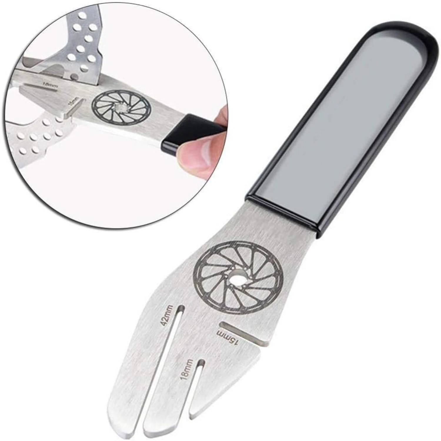 Essential sturdy and durable stainless steel wrench for precise truing and adjustment of disc brake rotor alignment - perfect to