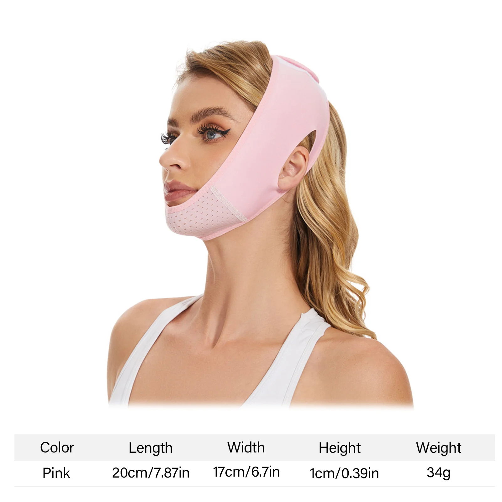 V字型フェイスリフティングバンド、顔用ストラップ、二重あご解消、睡眠用フェイスマスク、引き締め、アンチエイジング、顔の引き締めテープ