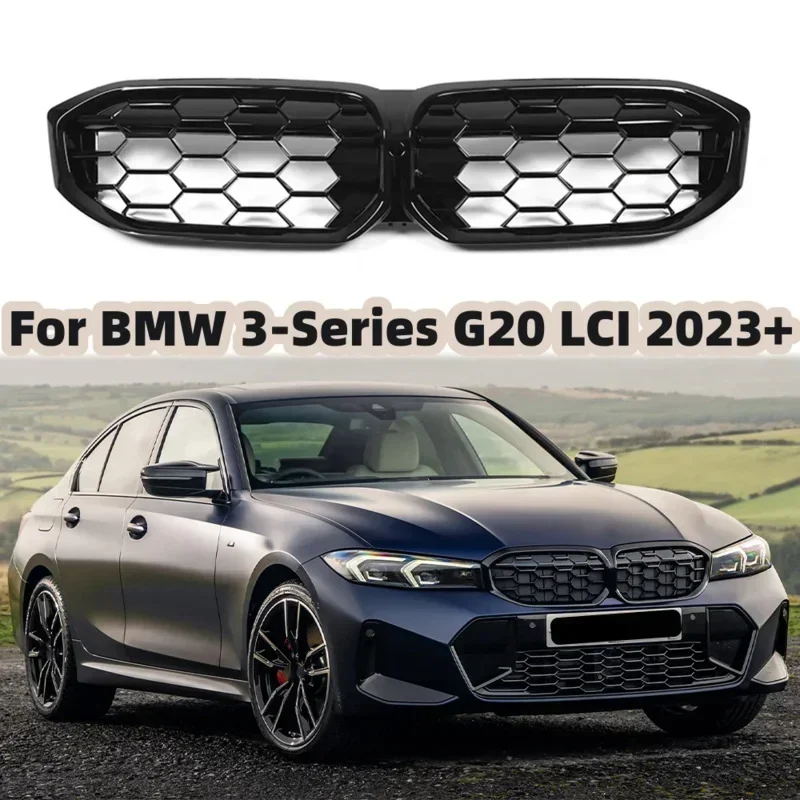 

New！ For BMW G20 G28 LCI 3 Series 2023-2024 Front Bumper Kidney Grill Diamond All Black Style Racing Grille Car Accessories