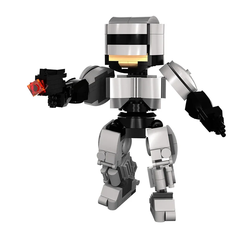 Игрушка MOC Robocoped, строительные блоки, кинотовары, будущее, военный спецназ, армированный робот, маленькие частицы, Сборная модель, детская игрушка